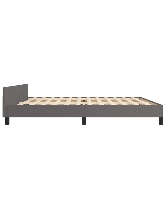 Rám postele s čelem šedý 200x200 cm umělá kůže