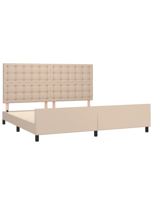 Rám postele s čelem cappuccino 200x200 cm umělá kůže