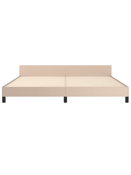 Rám postele s čelem cappuccino 200x200 cm umělá kůže