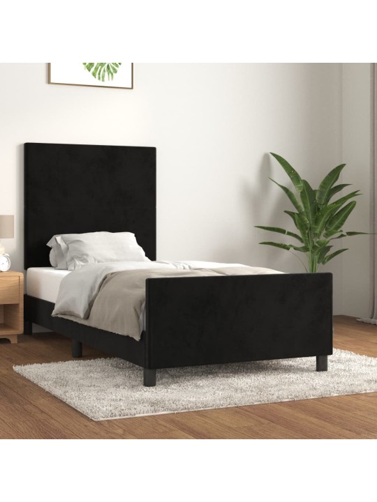 Rám postele s čelem černý 80x200 cm samet