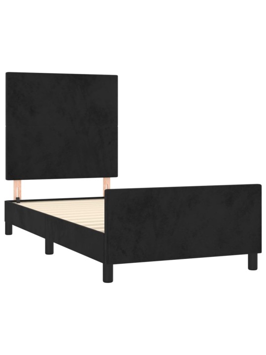 Rám postele s čelem černý 90x200 cm samet