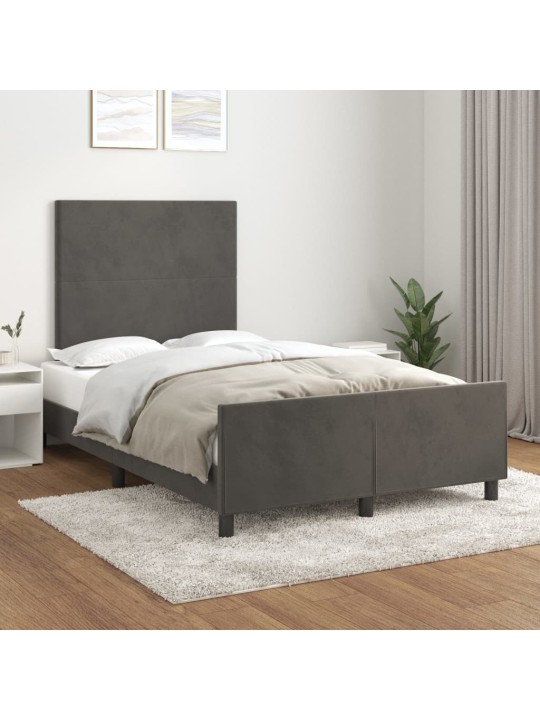 Rám postele bez matrace tmavě šedá 120 x 200 cm samet