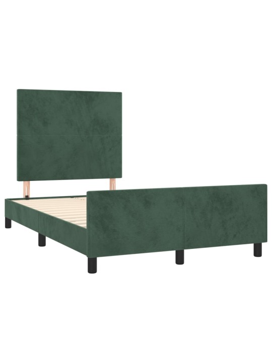 Rám postele bez matrace tmavě zelená 120 x 200 cm samet