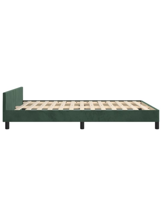 Rám postele bez matrace tmavě zelená 140 x 190 cm samet