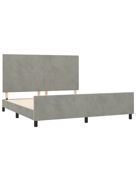 Rám postele bez matrace světle šedý 160 x 200 cm samet