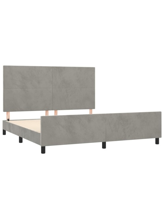 Rám postele s čelem světle šedý 180x200 cm samet