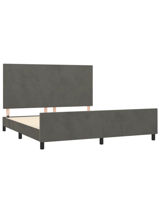 Rám postele s čelem tmavě šedý 180x200 cm samet