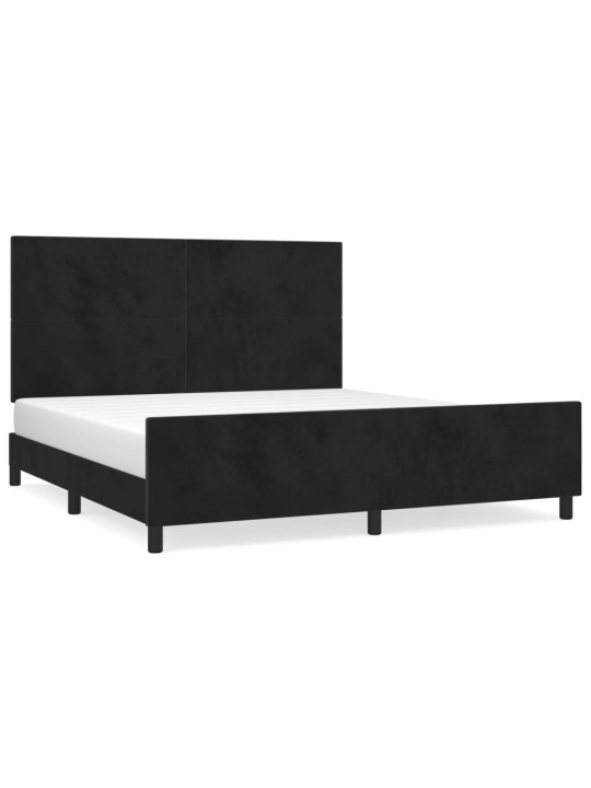 Rám postele s čelem černý 180x200 cm samet