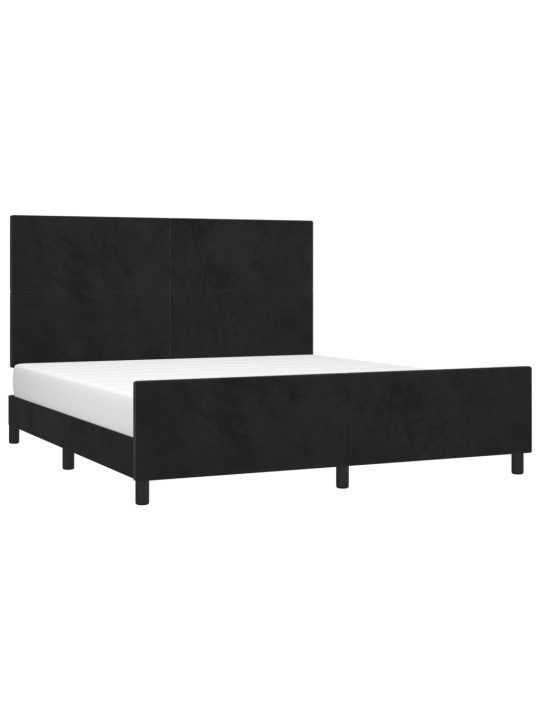 Rám postele s čelem černý 180x200 cm samet
