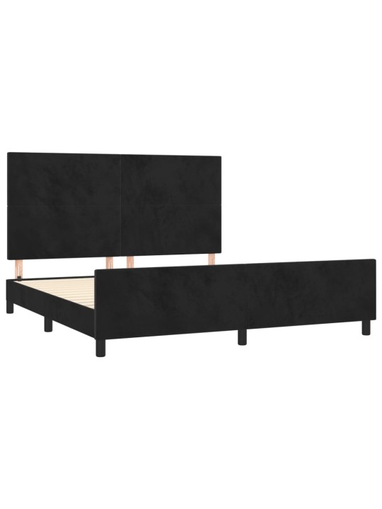 Rám postele s čelem černý 180x200 cm samet