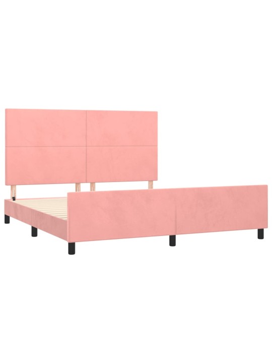 Rám postele s čelem růžový 180x200 cm samet