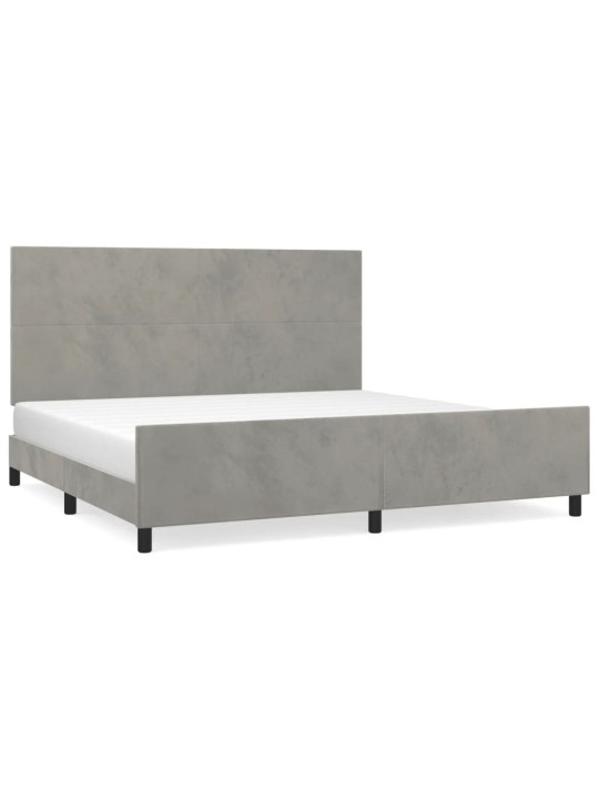 Rám postele bez matrace světle šedý 200 x 200 cm samet