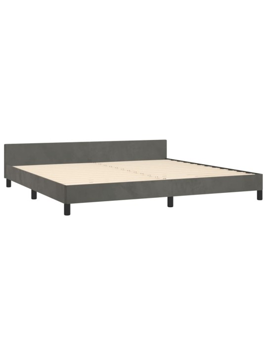 Rám postele bez matrace tmavě šedý 200 x 200 cm samet