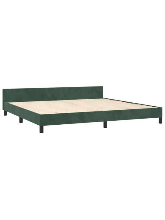 Rám postele bez matrace tmavě zelená 200 x 200 cm samet
