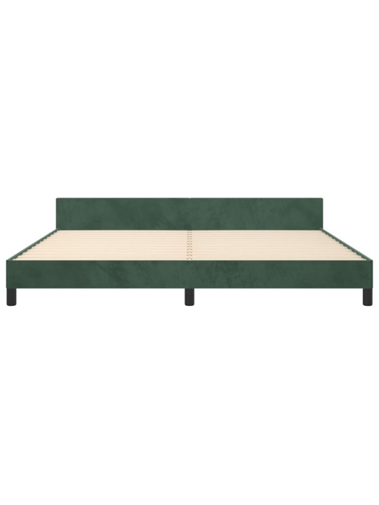 Rám postele bez matrace tmavě zelená 200 x 200 cm samet