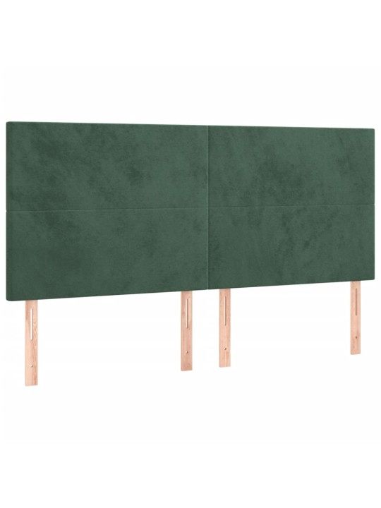 Rám postele bez matrace tmavě zelená 200 x 200 cm samet