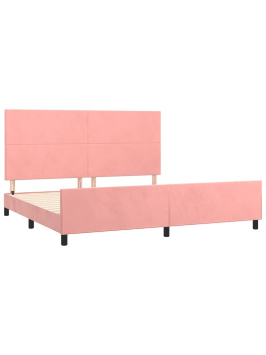 Rám postele s čelem růžový 200x200 cm samet