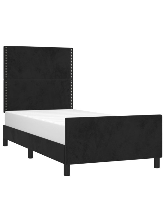 Rám postele s čelem černý 90x200 cm samet