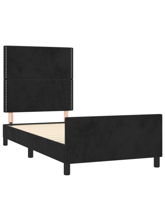 Rám postele s čelem černý 90x200 cm samet