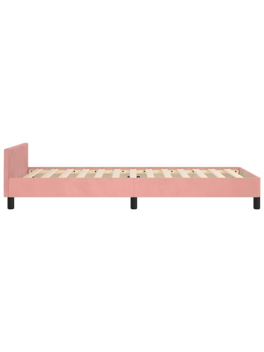 Rám postele s čelem růžový 90x200 cm samet
