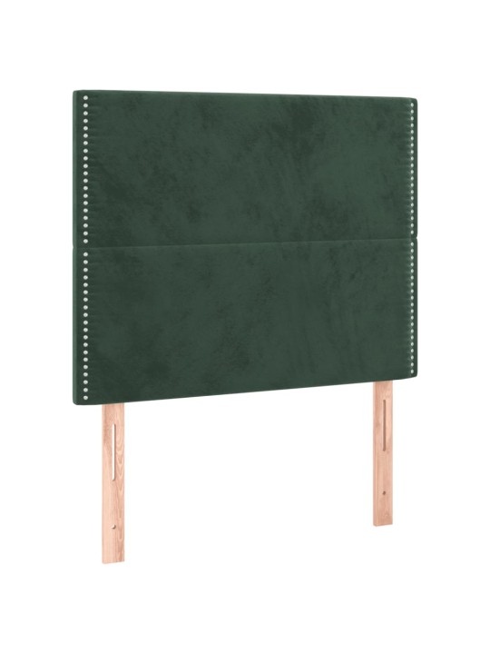 Rám postele bez matrace tmavě zelená 100 x 200 cm samet