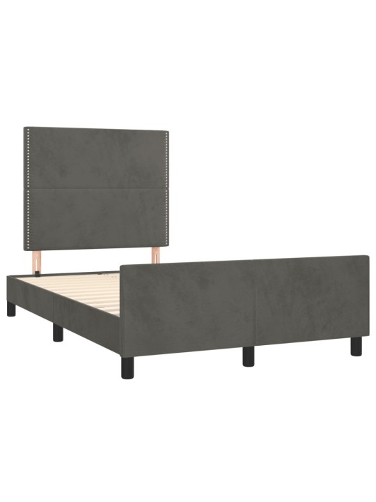 Rám postele bez matrace tmavě šedá 120 x 200 cm samet