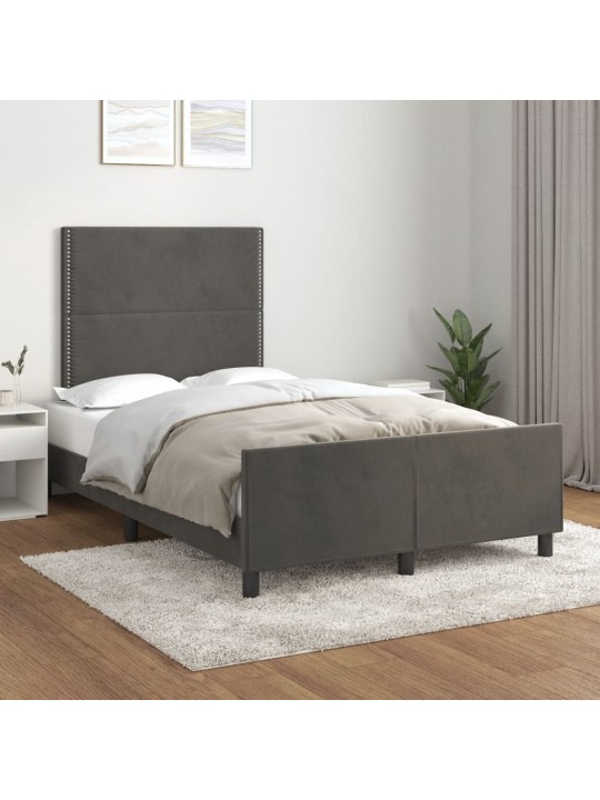 Rám postele bez matrace tmavě šedá 120 x 200 cm samet