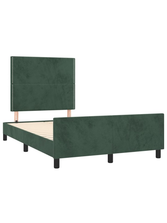 Rám postele bez matrace tmavě zelená 120 x 200 cm samet