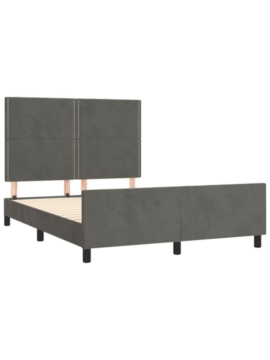 Rám postele bez matrace tmavě šedý 140 x 190 cm samet