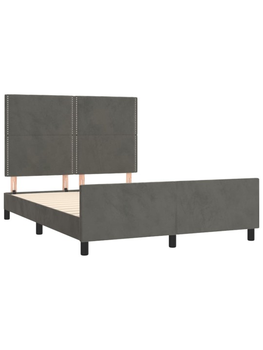 Rám postele bez matrace tmavě šedá 140 x 200 cm samet