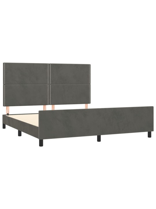 Rám postele s čelem tmavě šedý 180x200 cm samet