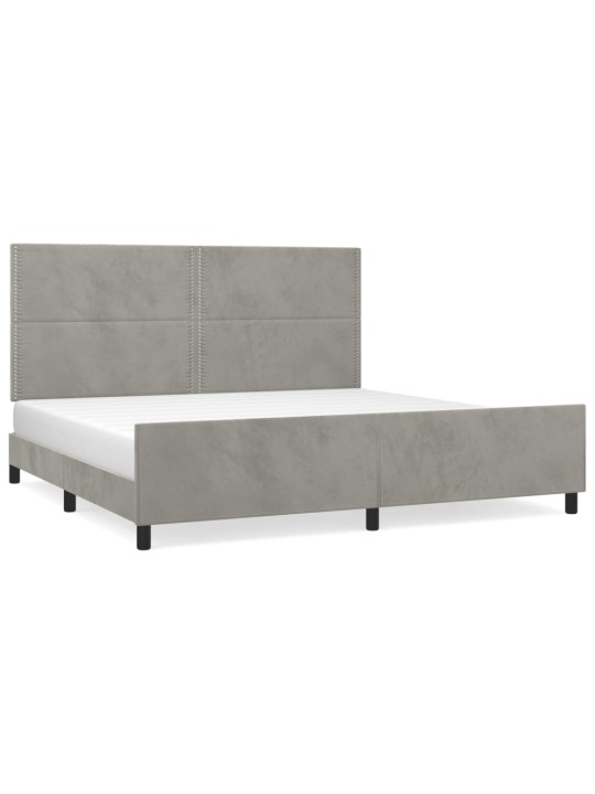 Rám postele bez matrace světle šedý 200 x 200 cm samet