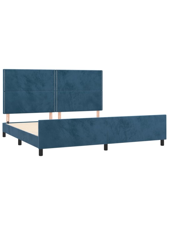 Rám postele bez matrace tmavě modrý 200x200 cm samet