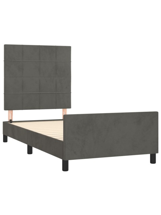 Rám postele bez matrace tmavě šedý 90 x 200 cm samet