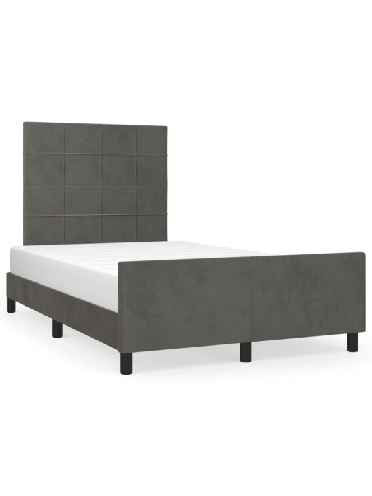 Rám postele bez matrace tmavě šedá 120 x 200 cm samet