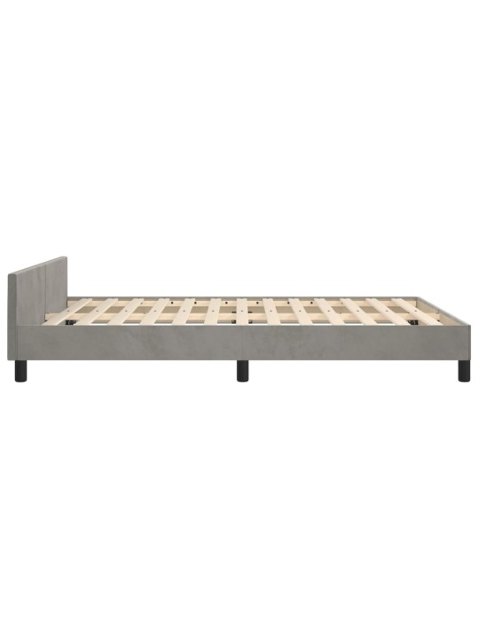Rám postele bez matrace světle šedý 140 x 190 cm samet