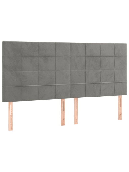 Rám postele bez matrace světle šedý 160 x 200 cm samet