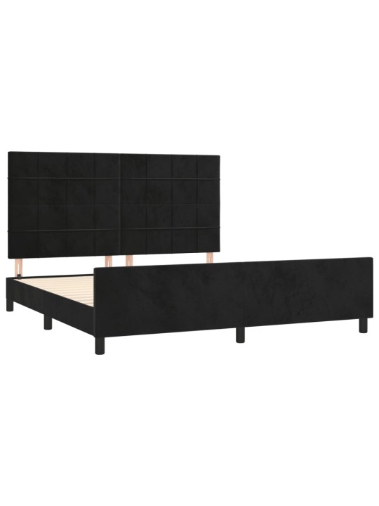 Rám postele s čelem černý 180x200 cm samet