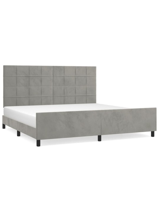 Rám postele bez matrace světle šedý 200 x 200 cm samet