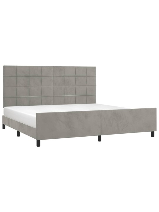 Rám postele bez matrace světle šedý 200 x 200 cm samet
