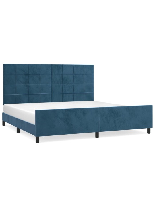 Rám postele bez matrace tmavě modrý 200x200 cm samet