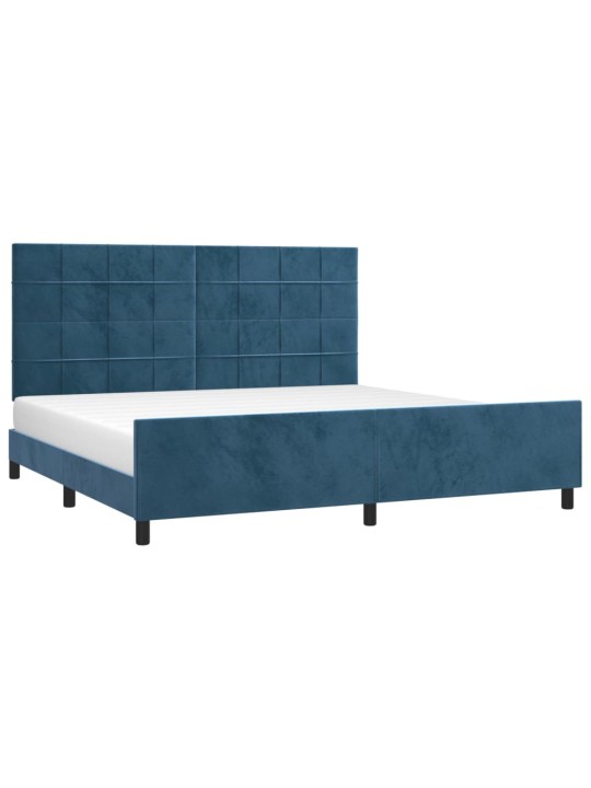 Rám postele bez matrace tmavě modrý 200x200 cm samet