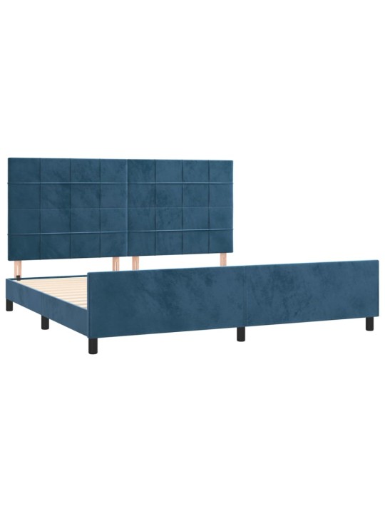Rám postele bez matrace tmavě modrý 200x200 cm samet