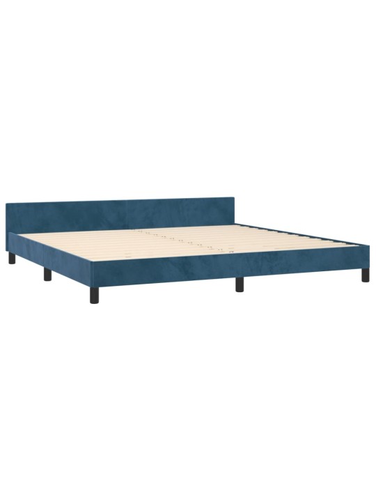 Rám postele bez matrace tmavě modrý 200x200 cm samet