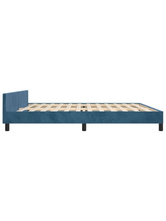 Rám postele bez matrace tmavě modrý 200x200 cm samet