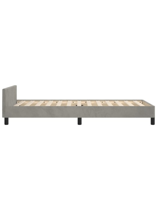 Rám postele bez matrace světle šedý 90 x 200 cm samet