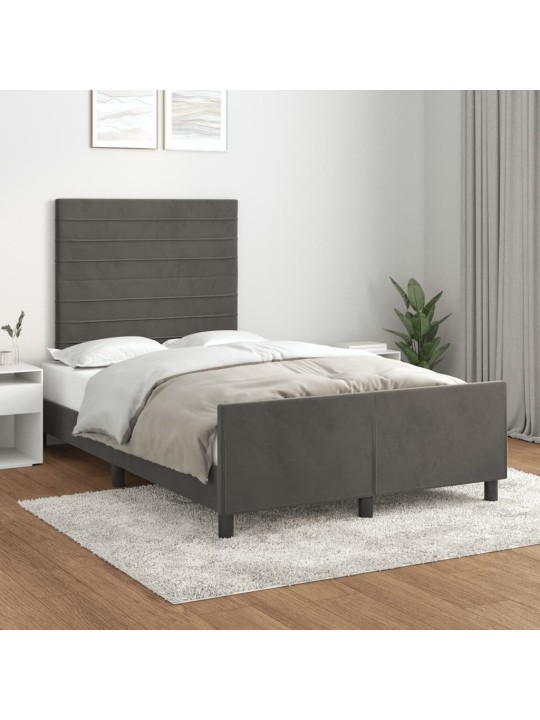 Rám postele bez matrace tmavě šedá 120 x 200 cm samet