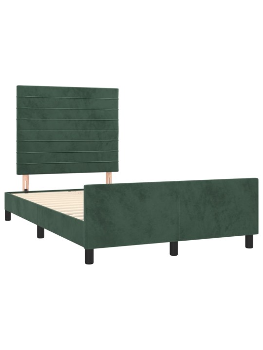 Rám postele bez matrace tmavě zelená 120 x 200 cm samet