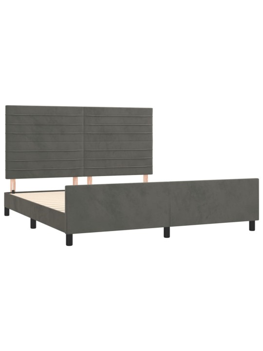 Rám postele s čelem tmavě šedý 180x200 cm samet