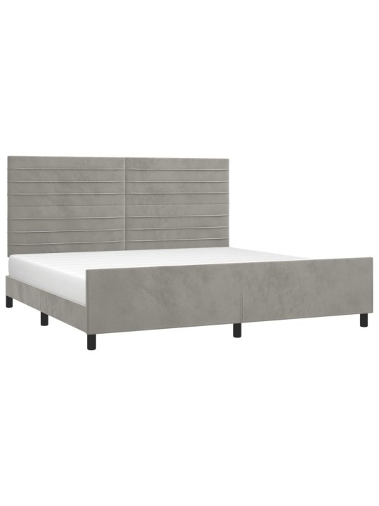 Rám postele bez matrace světle šedý 200 x 200 cm samet
